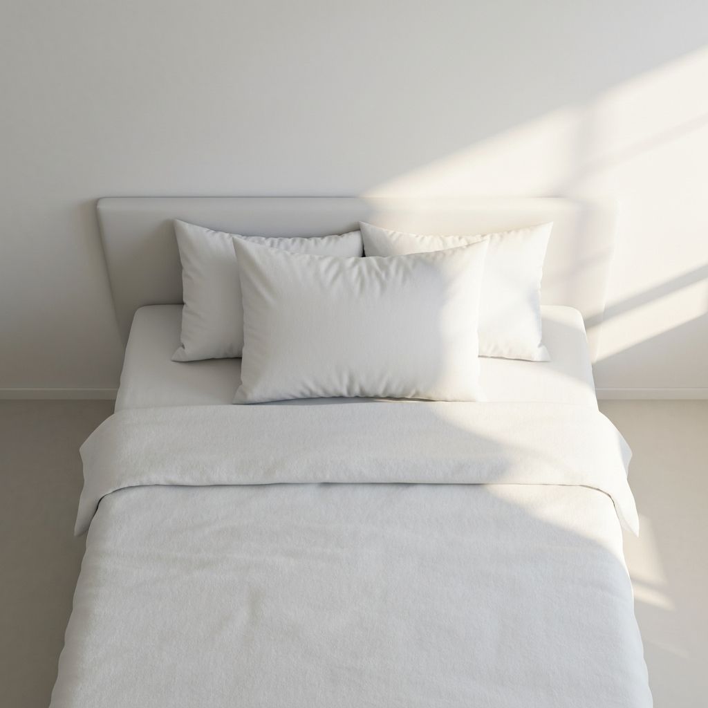 Cuscino bianco fresco su letto — ogni quanto va cambiato il cuscino